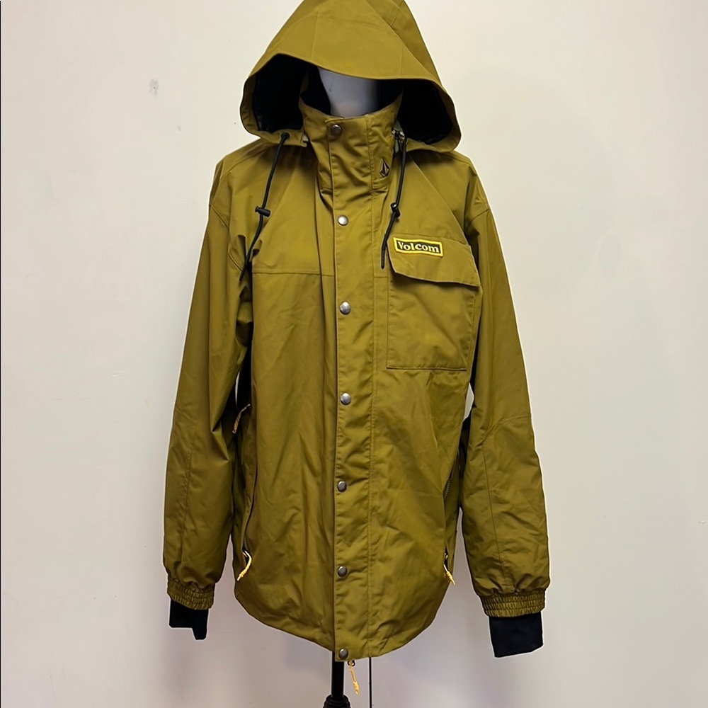 Volcom Men's Gore-Tex Olive Hooded Snow Jacket